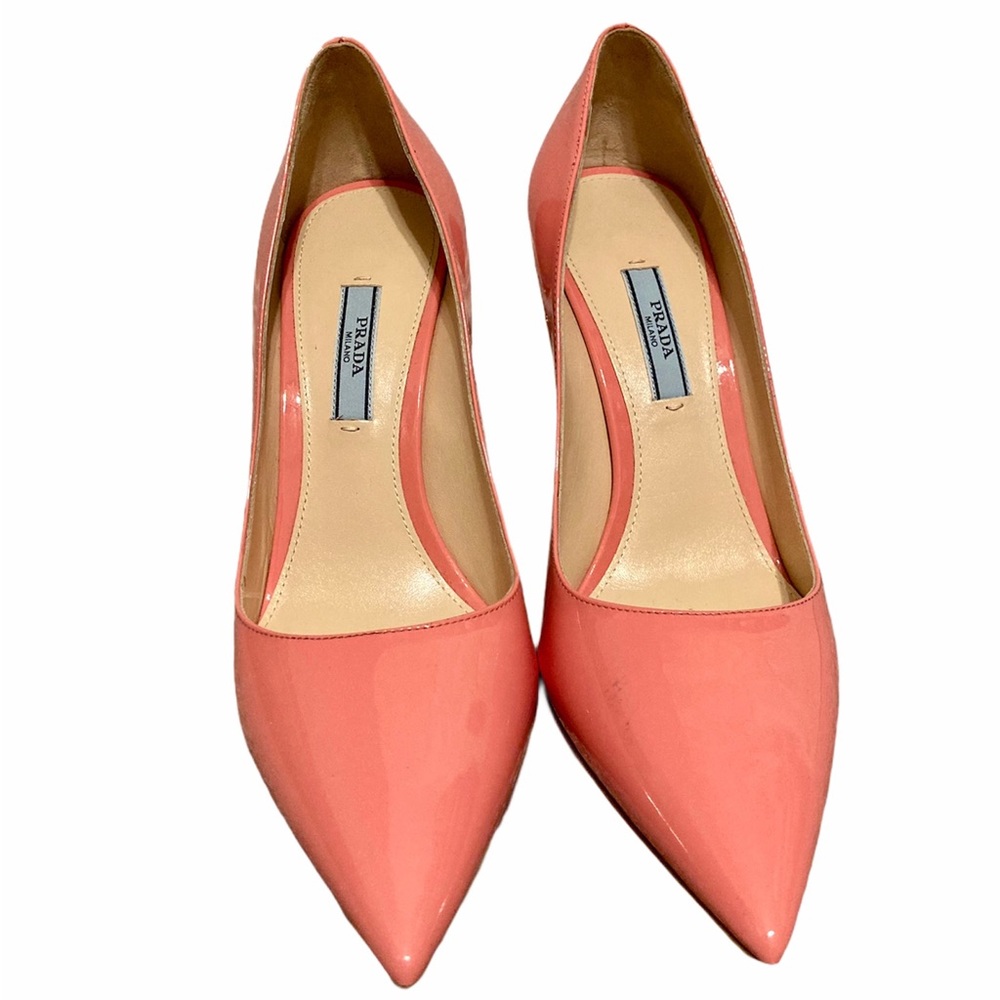 Prada Pink Pointed Toe Leather Pumps Size 38 EU
